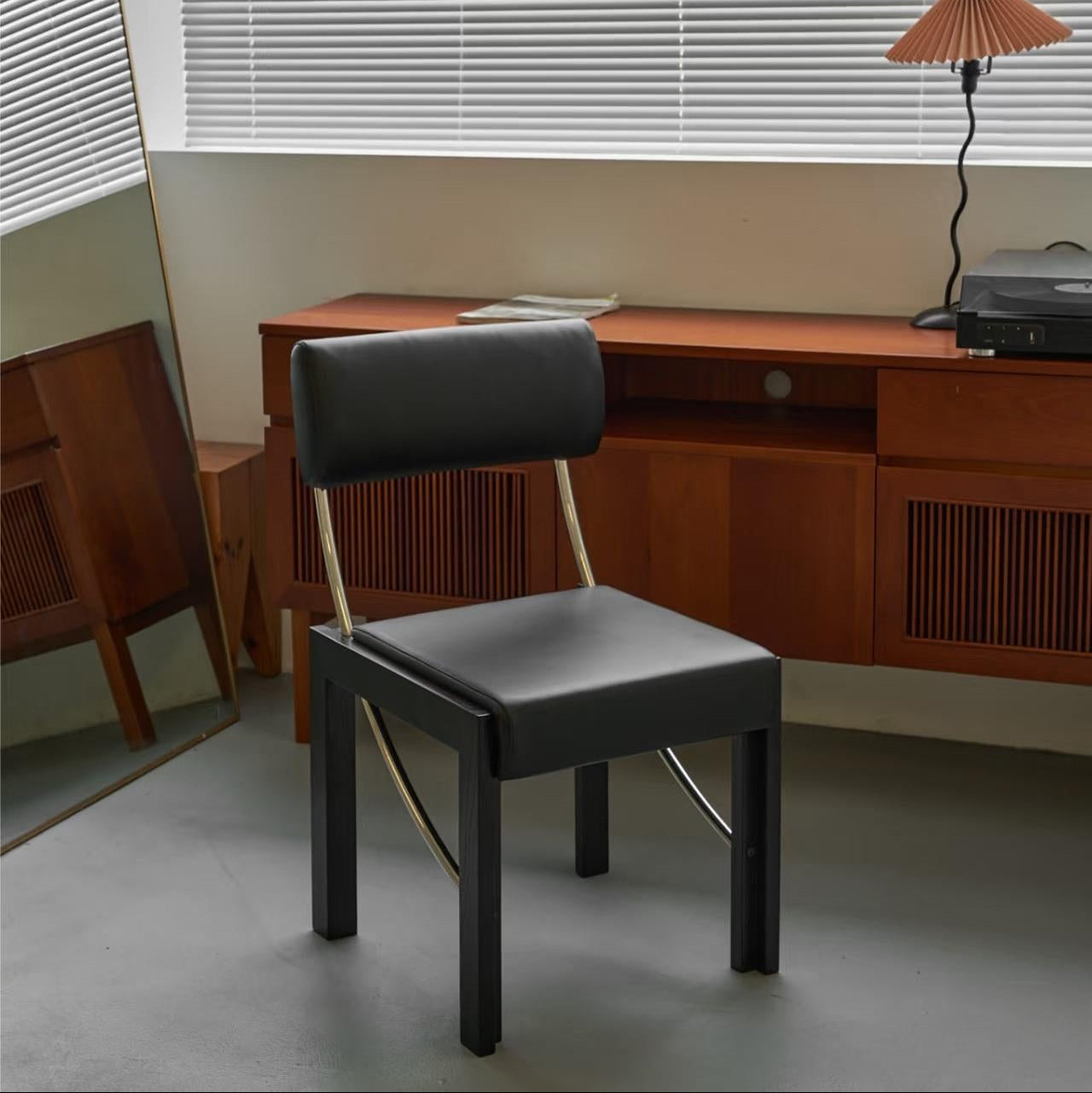 Zi Zuk Chair w leather back & wooden legs | FAIRYLAND