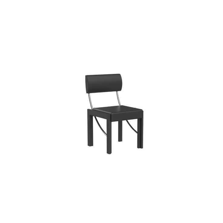 Zi Zuk Chair w leather back & wooden legs